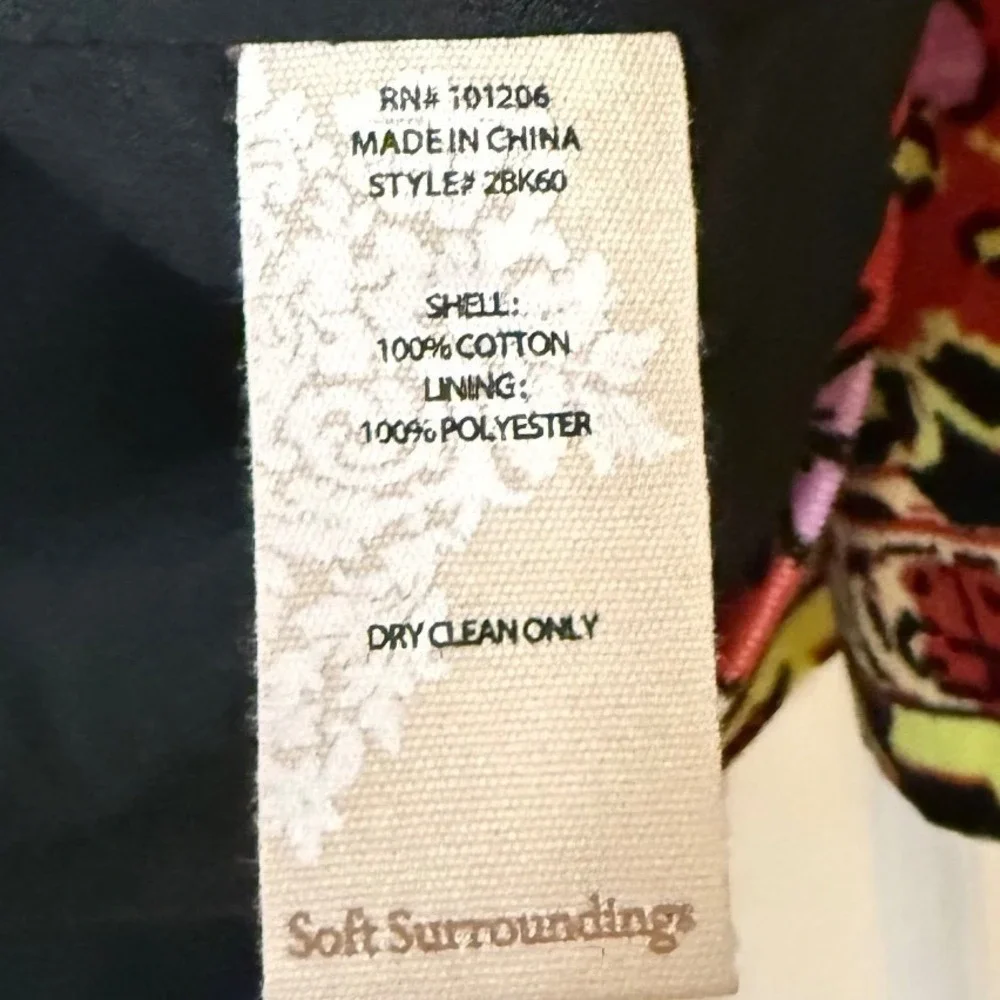 Soft Surroundings‎ Red Floral Vera Velvet Kimono Style Jacket XS